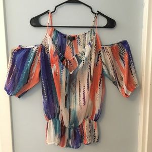 Colorful Off-The-Shoulder Guess Top
